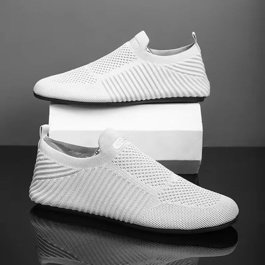 MAEDEF Summer Men Slip on Flat Breathable Brown Man Shoes Men's Comfort Soft Sole Casual Shoe Man Slippers Loafers Walking Shoes