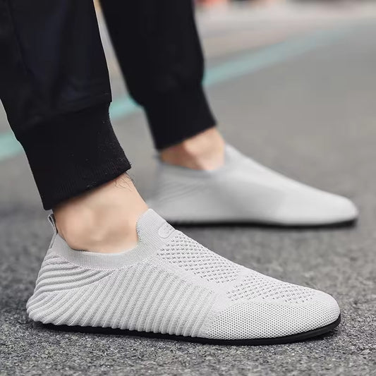 MAEDEF Summer Men Slip on Flat Breathable Brown Man Shoes Men's Comfort Soft Sole Casual Shoe Man Slippers Loafers Walking Shoes
